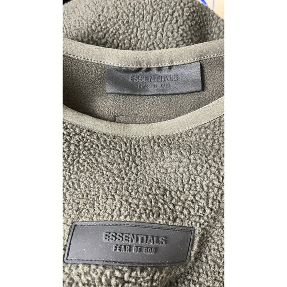 FEAR OF GOD ESSENTIALS POLAR FLEECE DARK GREEN PULLOVER XXS - Picture 7 of 10